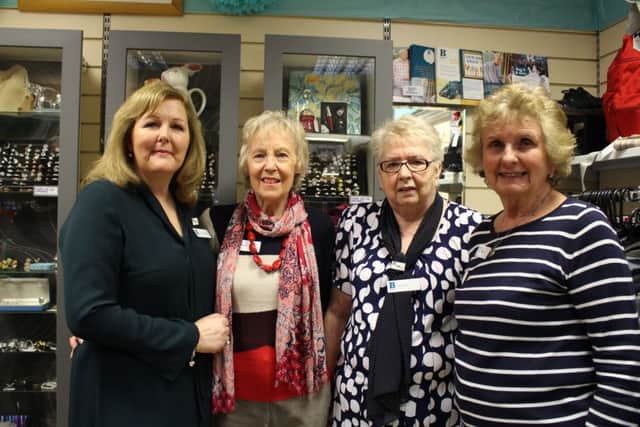 Long-standing service award winners, from left, Tracy Walton,  assistant manager and volunteers Maureen Parker, Shirley Fletcher and Ann Buss