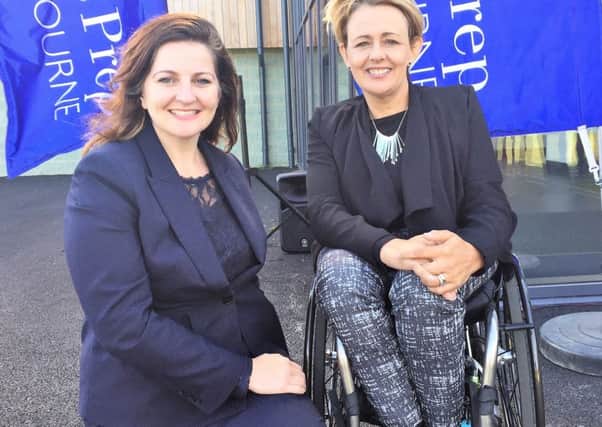 Eastbourne MP Caroline Ansell with Baroness Tanni Grey-Thompson SUS-170222-154239001