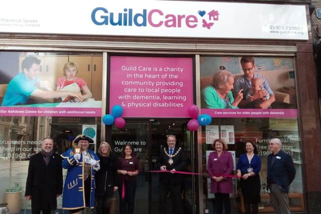 Worthing mayor Sean McDonald officially opens the eighth Guild Care charity shop, in Warwick Street