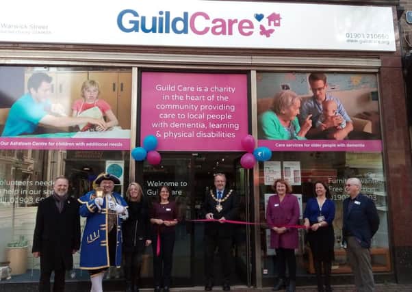 Worthing mayor Sean McDonald officially opens the eighth Guild Care charity shop, in Warwick Street