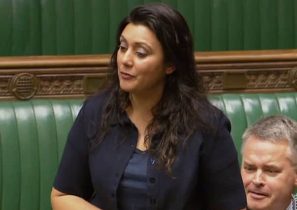 Wealden MP Nus Ghani speaking on investment for the area's roads (photo from Parliament.tv).