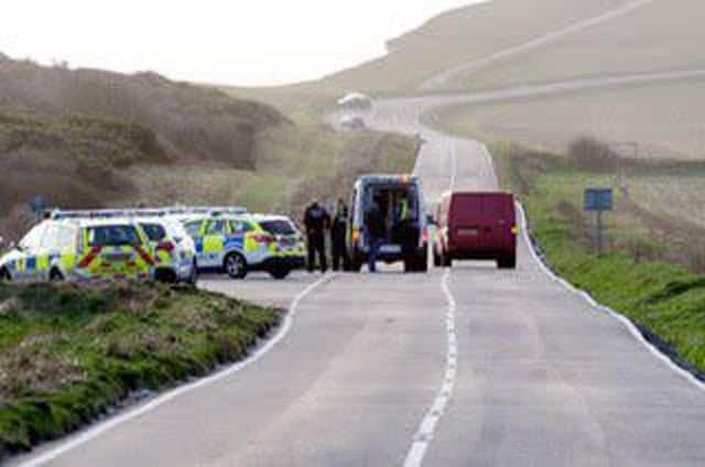 Police at the incident at Beachy Head. Photo by Raymond Hughes