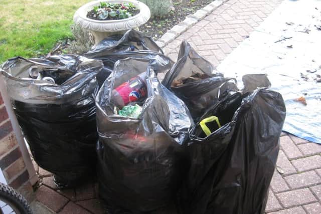 Hamish Neathercoat collected five bin liners full of rubbish along a 100-metre stretch of Horsemere Green Lane in Climping