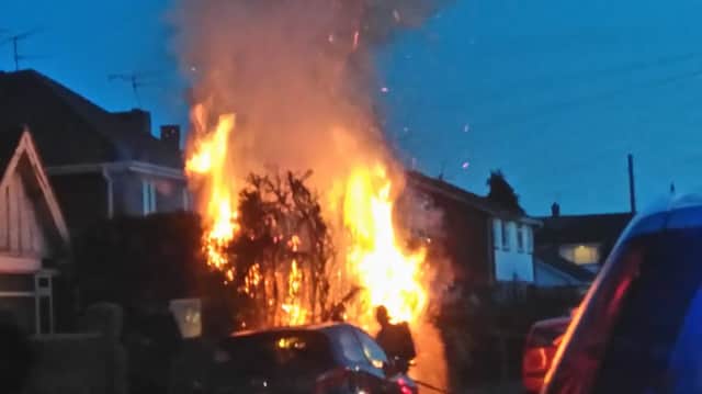 Firefighters tackled the blaze in Franklin Road in Durrington. Picture: Jeff Baker