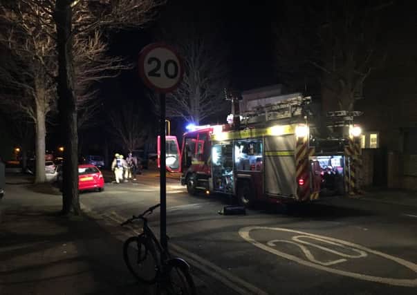 Portland Avenue in Hove was closed while fire crews put out the car fire