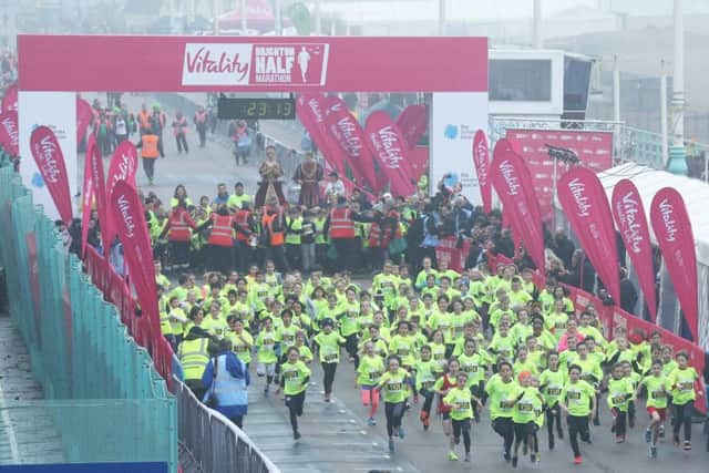 Runners from across Sussex are taking part in the Brighton Half Marathon. Picture: Eddie Mitchell
