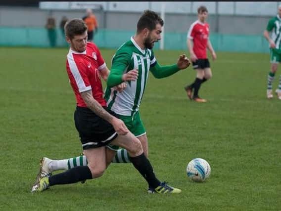 Rob O'Toole got the opening goal in Mussels' win at Chichester City on Saturday. Picture by Tommy McMillan