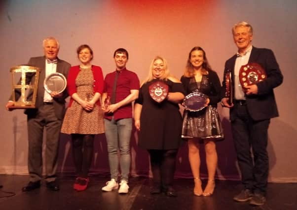 Winners at the Southwick Players annual awards 2016, from left, president Nigel Bubloz, Kerry Williams, Tobias Clay, Amy Bowyer, Bethany Caplan and Richard Lindfield
