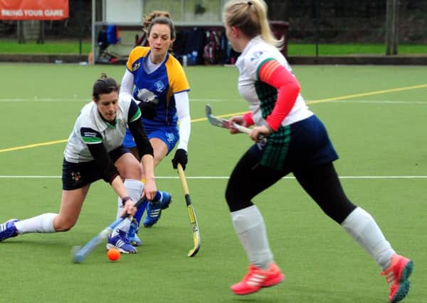 Cheryl Parrott on the ball for Chi ladies' seconds against Middleton / Picture by Kate Shemilt