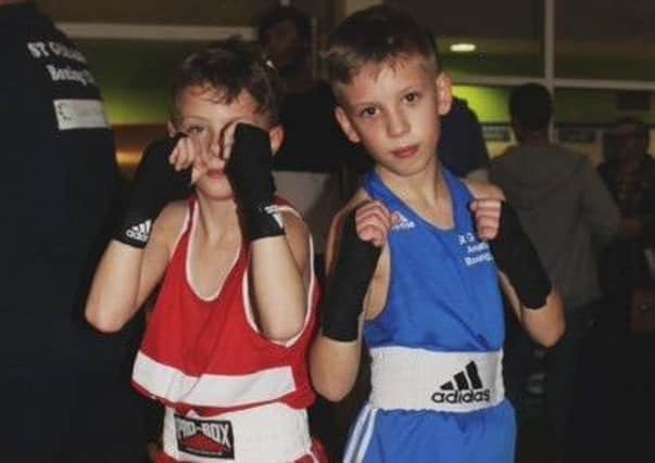 St Gerards boxer Dan Blunden with Jack Gibbs / Picture by Sora Ansell