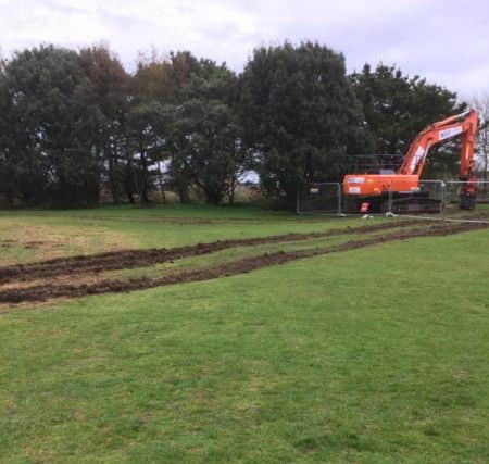The track was left by a digger working on behalf of the Environment Agency