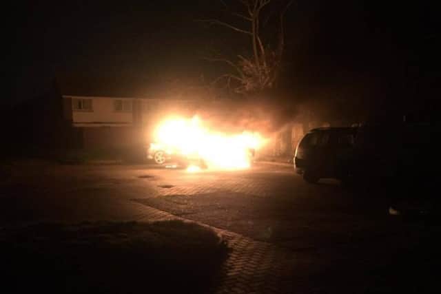Police said the car was stolen from Bramber and set on fire in Rustington. Picture: George Toy