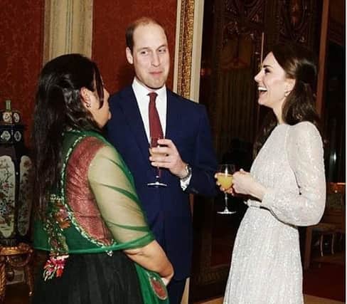 Nus Ghani MP and the Duke and Duchess of Cambridge SUS-170228-151946001