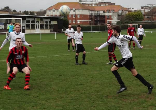 Action from Bexhill United's 4-0 defeat at home to Saltdean United. Picture courtesy Mark Killy