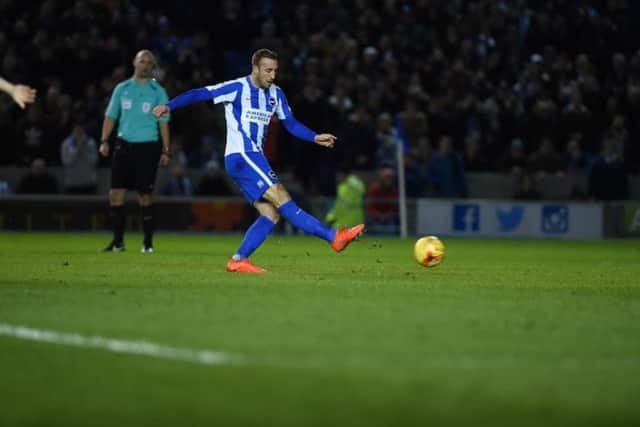 Glenn Murray give Brighton & Hove Albion the lead from the penalty spot against Newcastle United. Picture by PW Sporting Pics