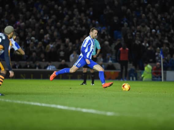 Glenn Murray puts Albion ahead from the penalty spot. Picture by Phil Westlake (PW Sporting Photography)