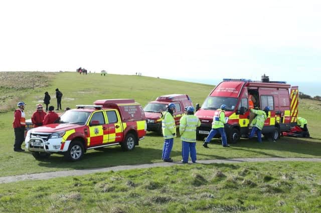 Emergency services at the scene. Photo Eddie Mitchell SUS-170103-124121001