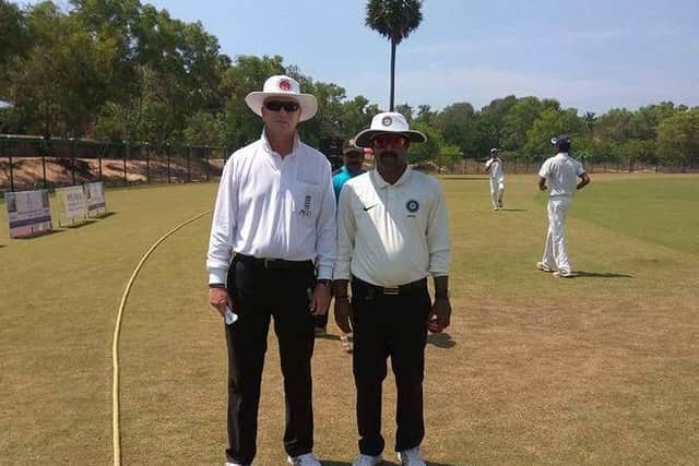 Matt French with colleague A Shivakumar before the second semi final of the Celestial Trophy