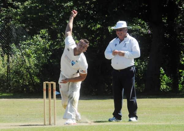 Joe Metz in Pagham CC action last season / Picture by Kate Shemilt