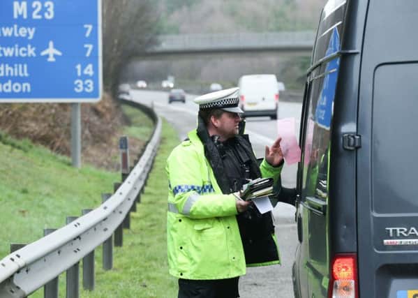 Sussex Police out yesterday following the introduction of the new penalties. Photo: Eddie Mitchell