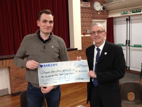 From left, Ryan Tate, chairman of Polegate Drama Group, and councillor David Watts, mayor of Polegate.