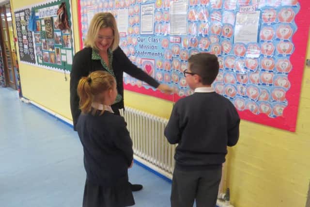 Amber Rudd visited the school to present the award. SUS-170603-112119001