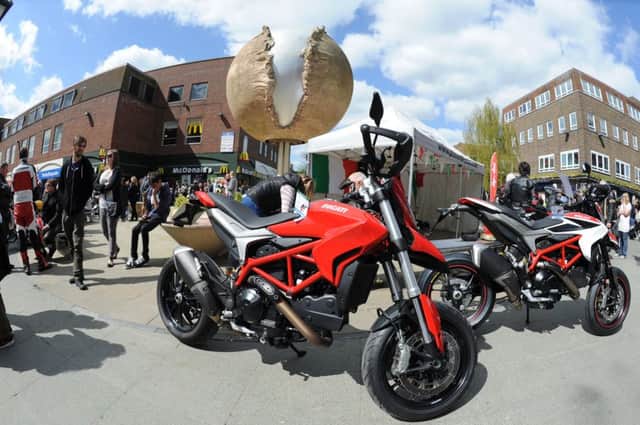The popular  Ducati display at a previous Piazza Italia event.