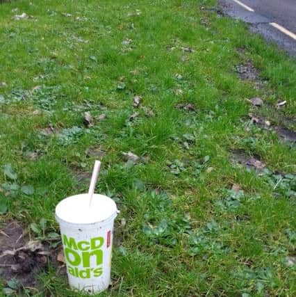 A discarded McDonald's cup in Climping Street