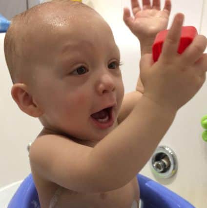 Jaxson started chemotherapy on December 30 which has seen him lose his hair, but after being grumpy for a few days after treatement he returns to his happy self, his dad Owen said