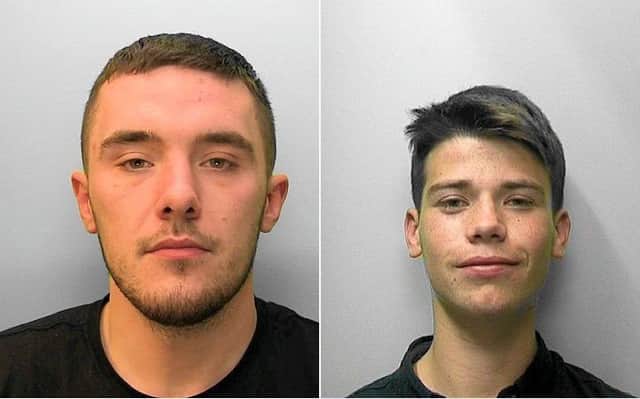 Conor Hodge (left) and Jason Easton (right) were jailed over an attack in Hastings. Photos by Sussex Police SUS-170703-162716001