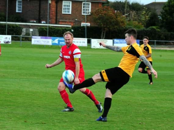 George Gaskin got the opener as Golds saw off rivals Pagham last night. Picture by Kate Shemilt KS16001174