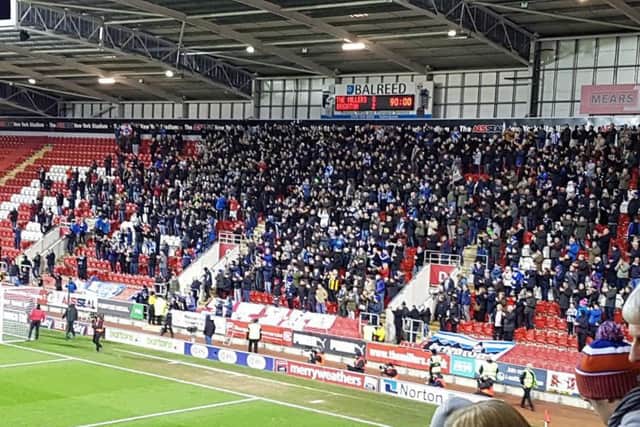 Albion fans pictured at Rotherham.