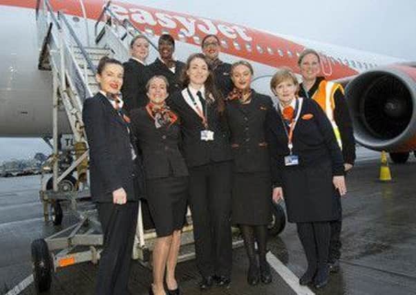 The flight was captained by Kate McWilliams, 27, the worlds youngest female commercial captain and co-piloted by first officer Sue Barrett, cabin manager Laura Marks supported by three female cabin crew; Natasha Baker, Charlotte Carr and Nuria Belda Marco. Picture: EasyJet