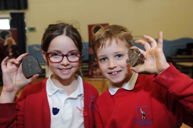 Pevensey and Westham School pupils were amazed to be shown pieces of Mars and the Moon
