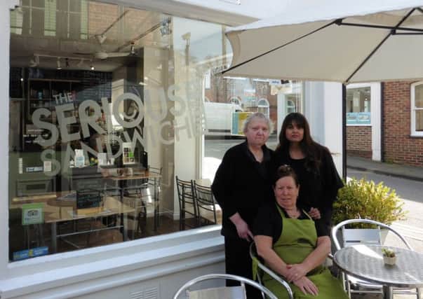 Serious Sandwich owner Deesha Chisnall (right) with colleagues Sue Brown (front) and Janet Ayres. Photo by Anna Khoo