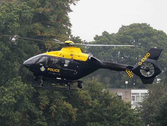 Police helicopter stock image