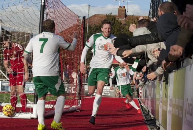 Jimmy Wild's late strike salvaged a point for ten-man Bognor at Leiston on Saturday. Picture by Tommy McMillan