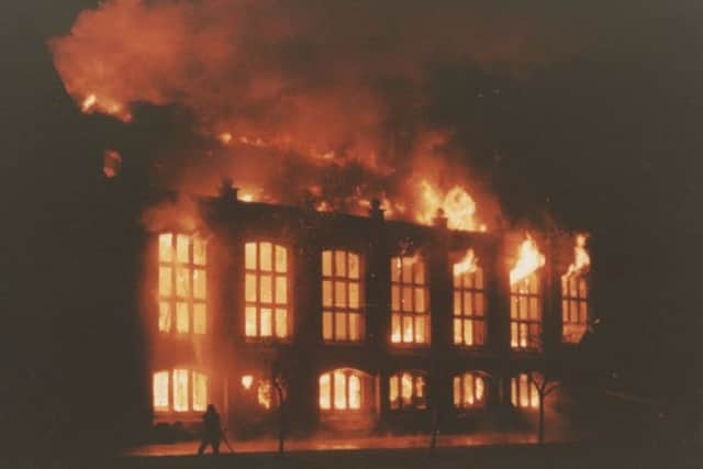Fire ripped through the Big School in 1981 causing damage running into thousands of pounds