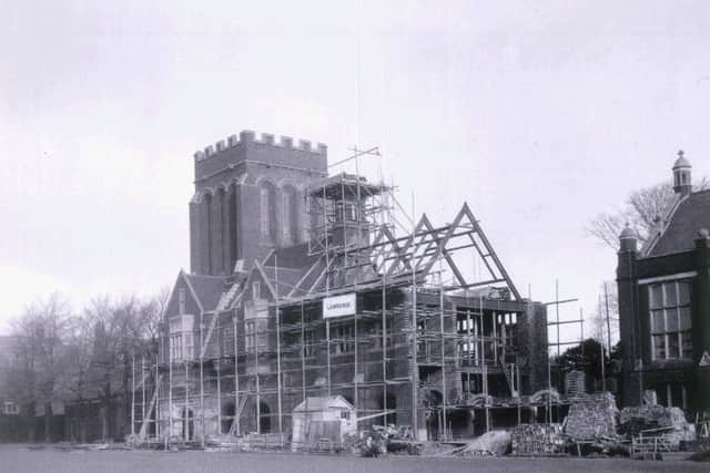 The Memorial Building under construction in 1925