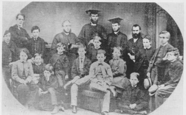 The very first pupils at the school, then in Spencer Road, Eastbourne, with headmaster the Reverend James Wood in 1867