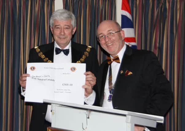 Chichester Lions Club president Richard Cowell with Chichester mayor Peter Budge