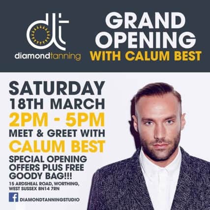 Calum Best is going to open a tanning salon in Worthing