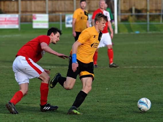 Mark Goldson struck Golds' opener against Newhaven on Saturday. Picture by Stephen Goodger