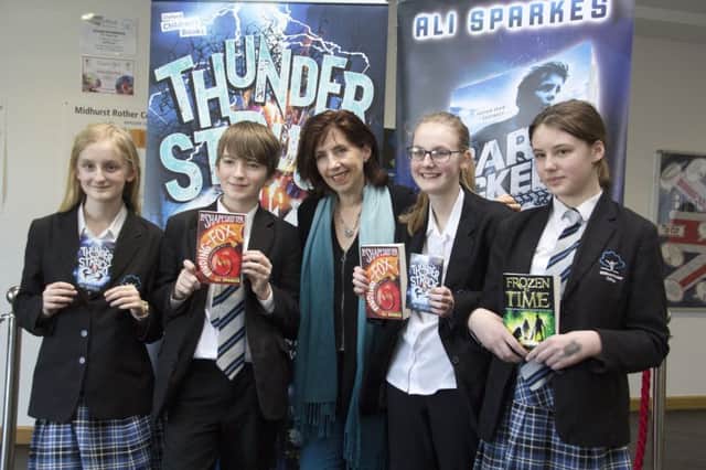 Cristina Pons, Corinne Topper, Ellie Chandler, Lily Muir with Ali Sparkes PICTURE BY JANET GIBBS