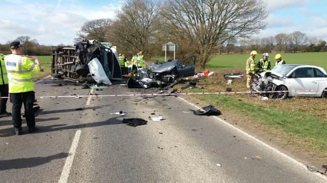 The scene of the crash on Thursday, March 9  PICTURE BY EDDIE MITCHELL
