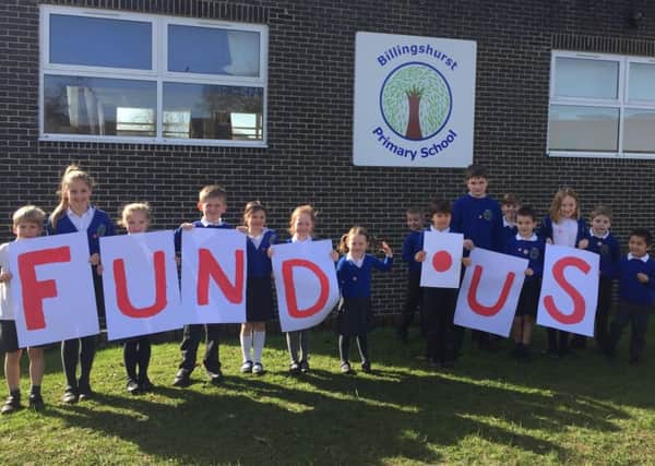 Pupils took part in a video for the FUND.US campaign at Billingshurst Primary School
