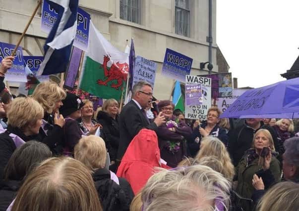 Tim Loughton at the WASPI demonstration