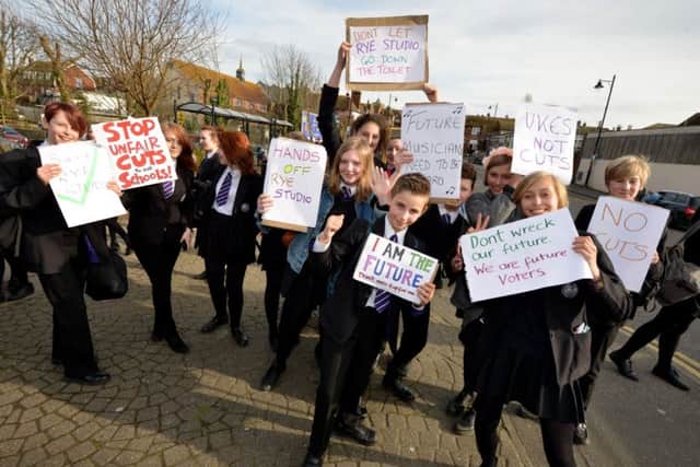 Protest against Rye Studio School cuts.