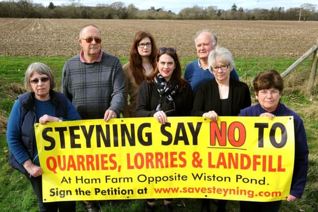 Steyning says 'no' to proposed quarry next to Hammes Farm, Washington Road, Steyning. Pic Steve Robards