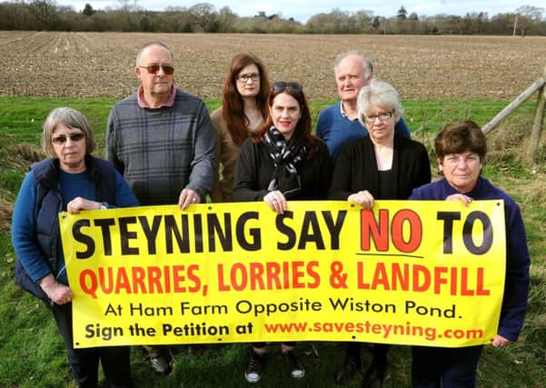 Steyning says 'no' to proposed quarry next to Hammes Farm, Washington Road, Steyning. Pic Steve Robards